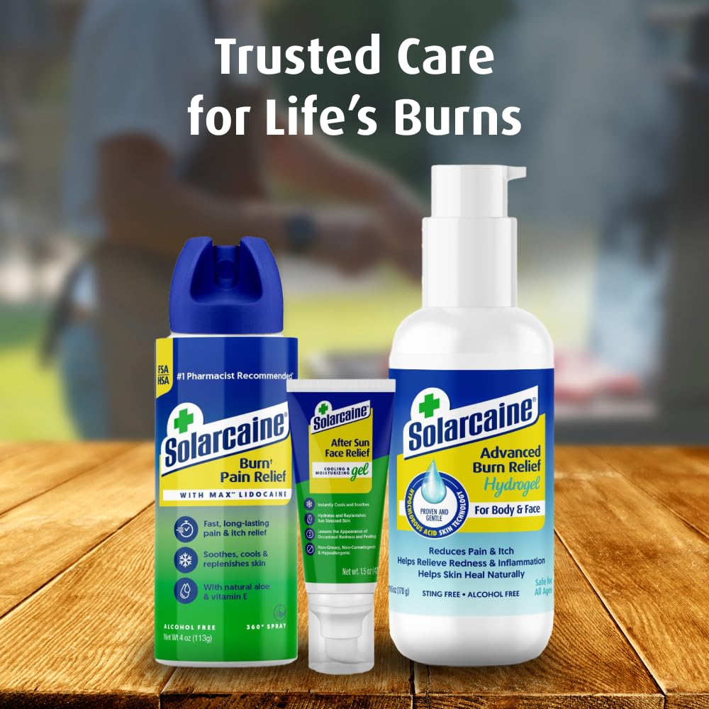 Solarcaine beach lifestyle use showing on-the-go soothing after sun exposure