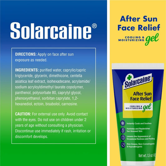 Solarcaine gel texture closeup illustrating fast-absorbing hydration