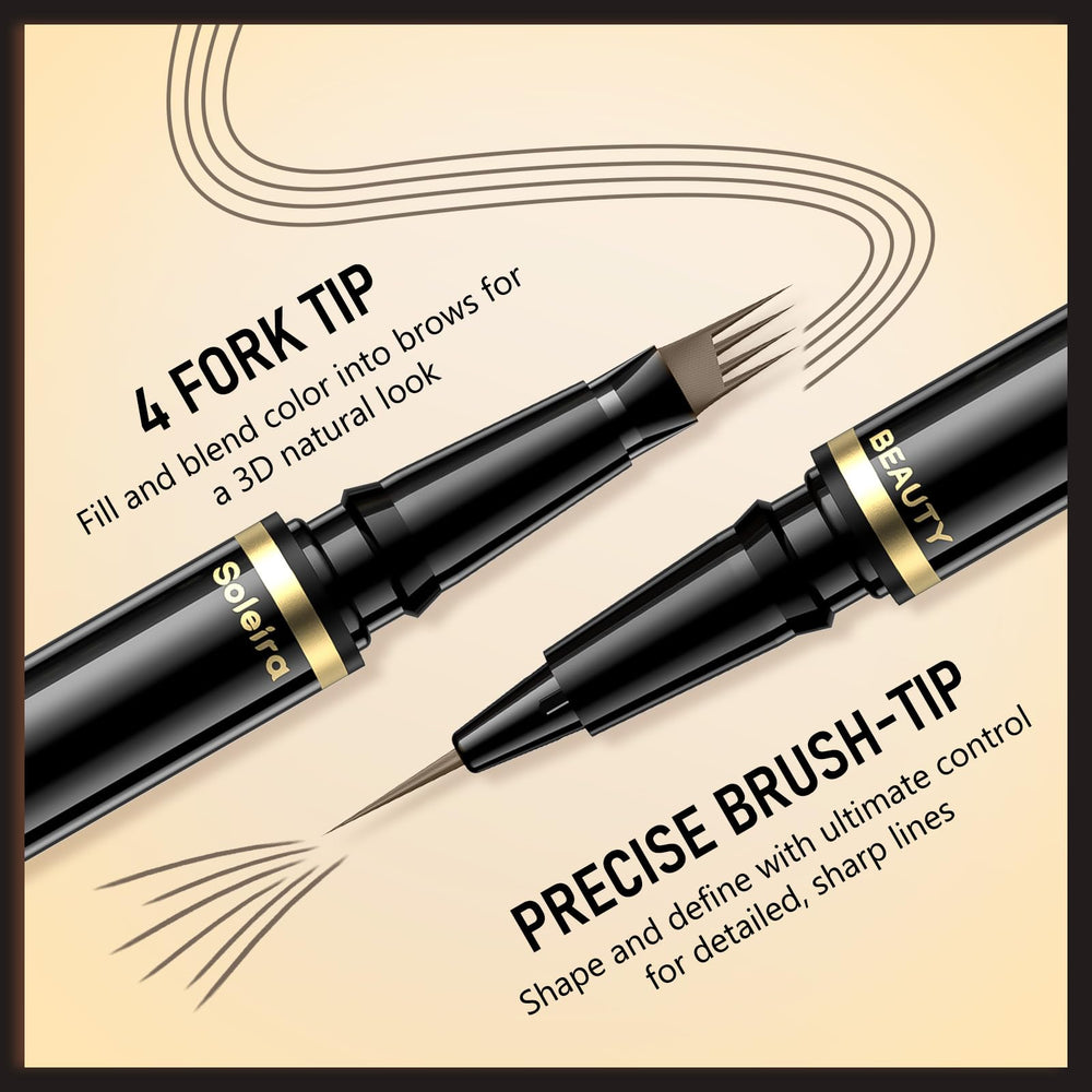 Soleira detail of dual-ended brush, spoolie and fine edge for blending and defining