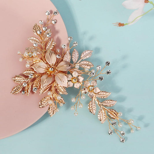 SOLENY front view showing rose gold leaf design and overall silhouette for elegant styling