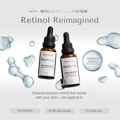 SOLURETINOL day serum pump detail demonstrating quick-absorb benefit