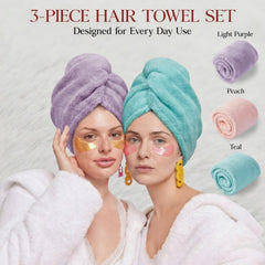 Solvra purple wrap draped over shower rail for easy access and drying