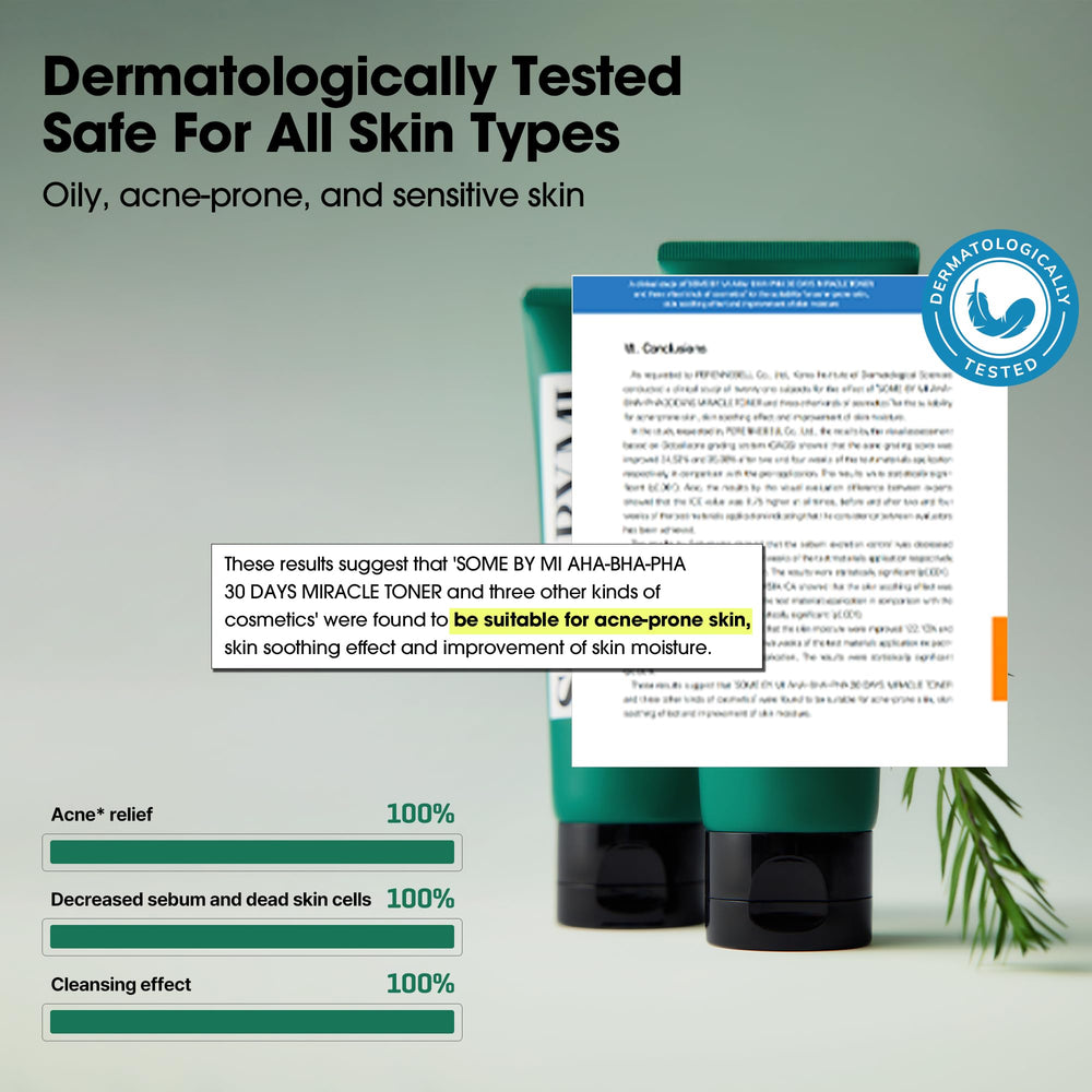 SOME BY MI retail packaging box front emphasizing Korean blemish-care formulation