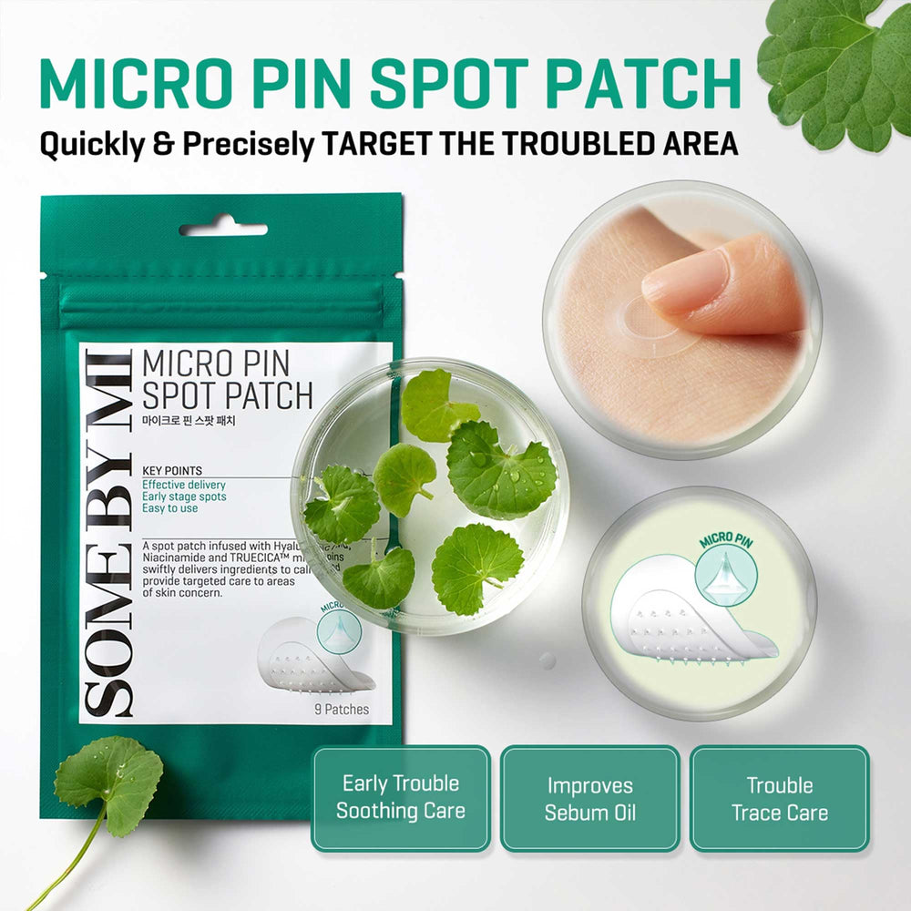 SOME BY MI patch applied to cheek demonstrating secure adhesion and discreet wear benefit