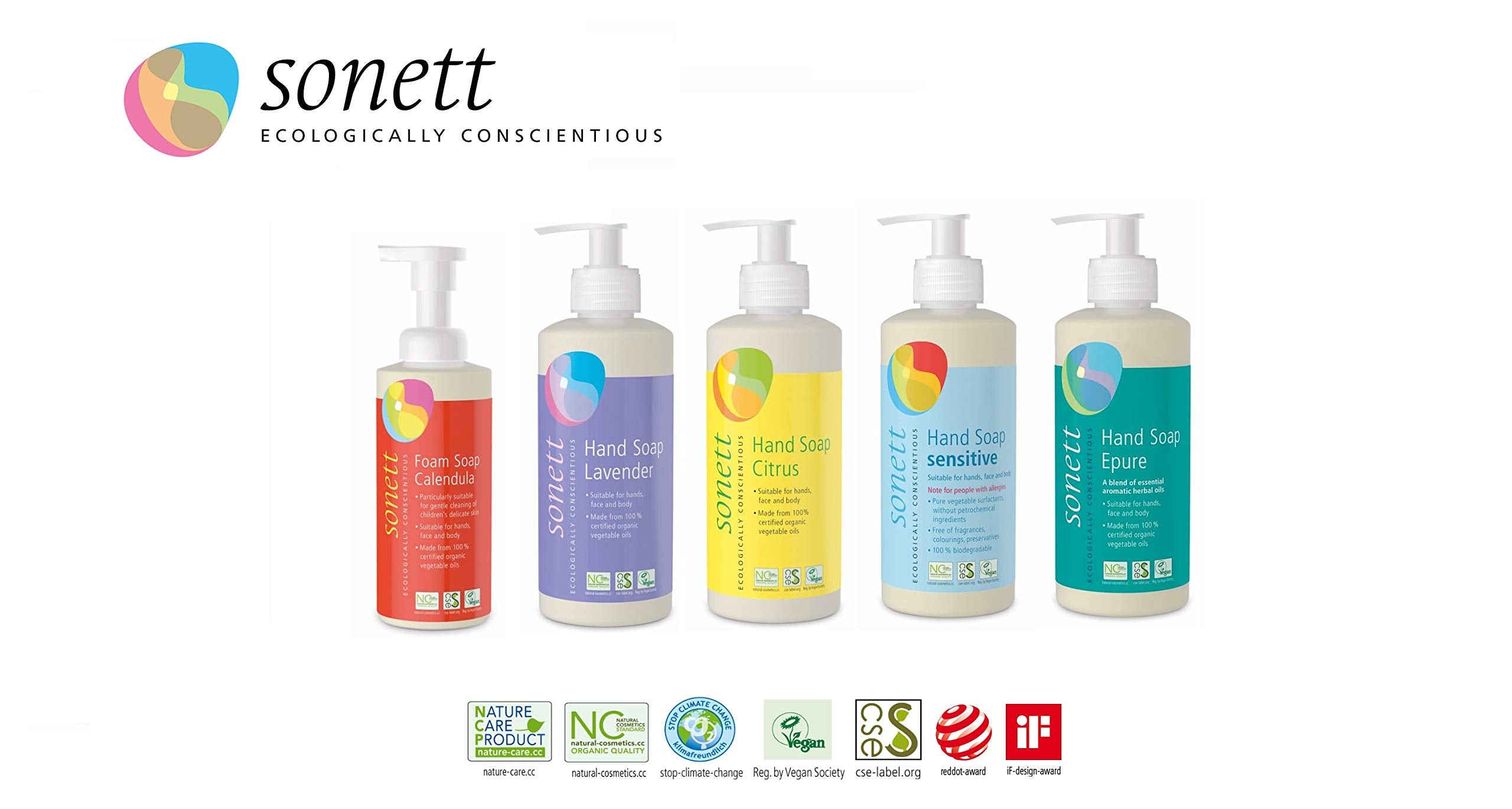 Sonett soap in a minimalist bathroom scene promoting calm, sustainable routine