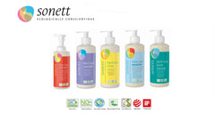 Sonett soap in a minimalist bathroom scene promoting calm, sustainable routine