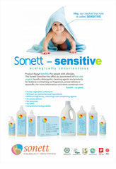 Close-up of Sonett label highlighting certified organic ingredients and clarity