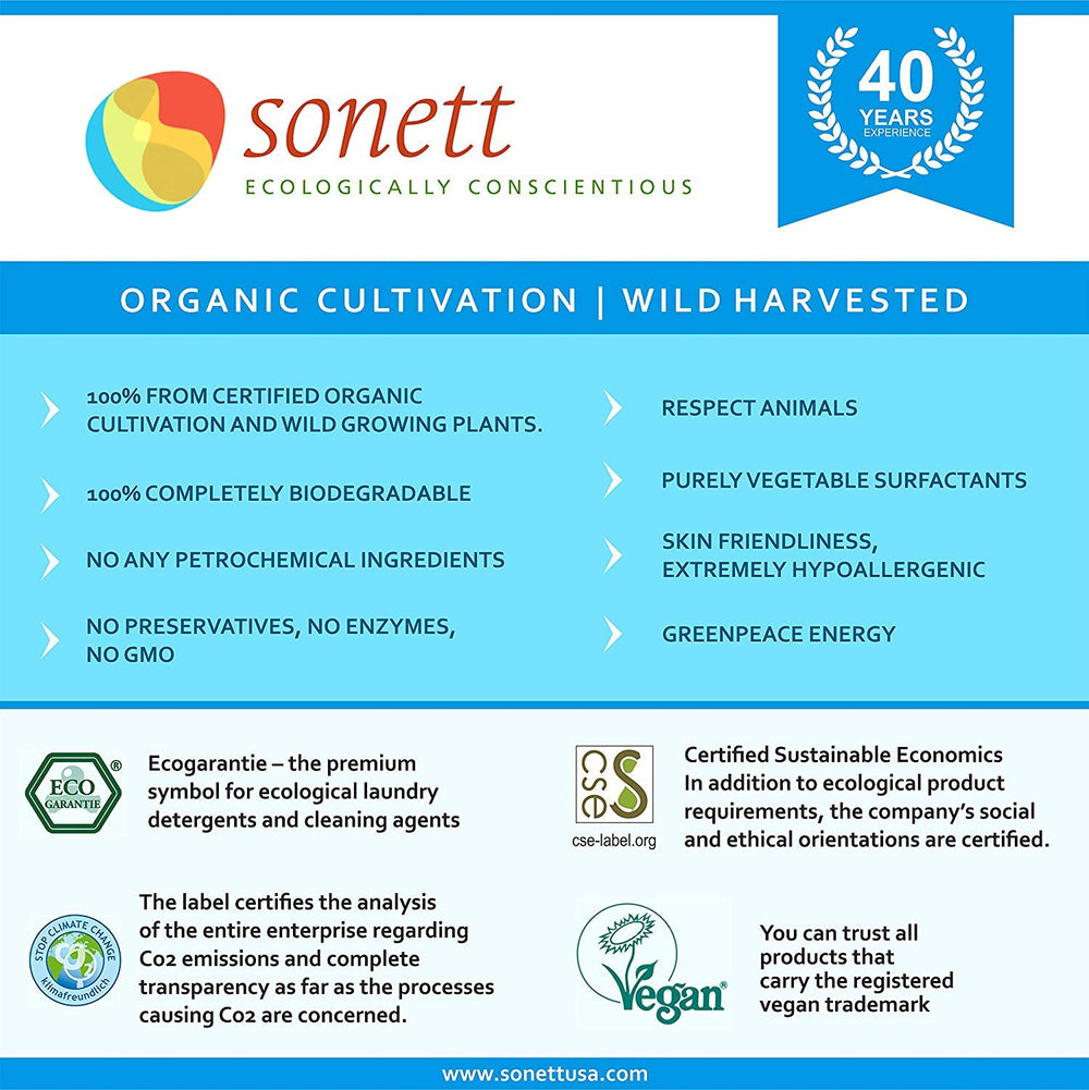 Sonett bottle beside common items to show size and travel-friendly benefit