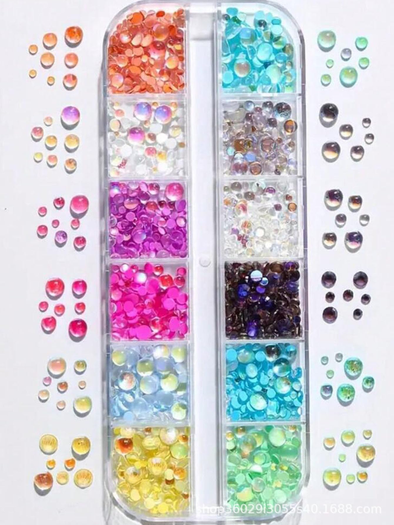 SONGJIE storage box front view showing 12 organized colors and easy access