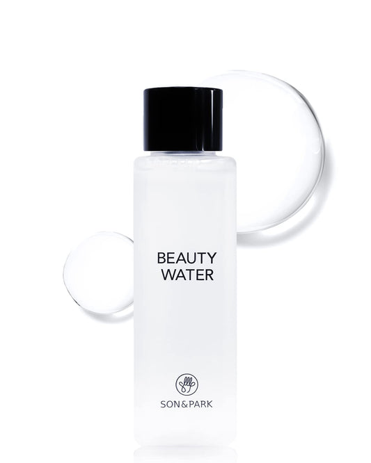 SON&PARK Beauty Water 60ml front bottle showing label and compact size, travel-friendly benefit