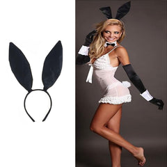 Soochat model wearing bunny ears demonstrating flattering party accessory