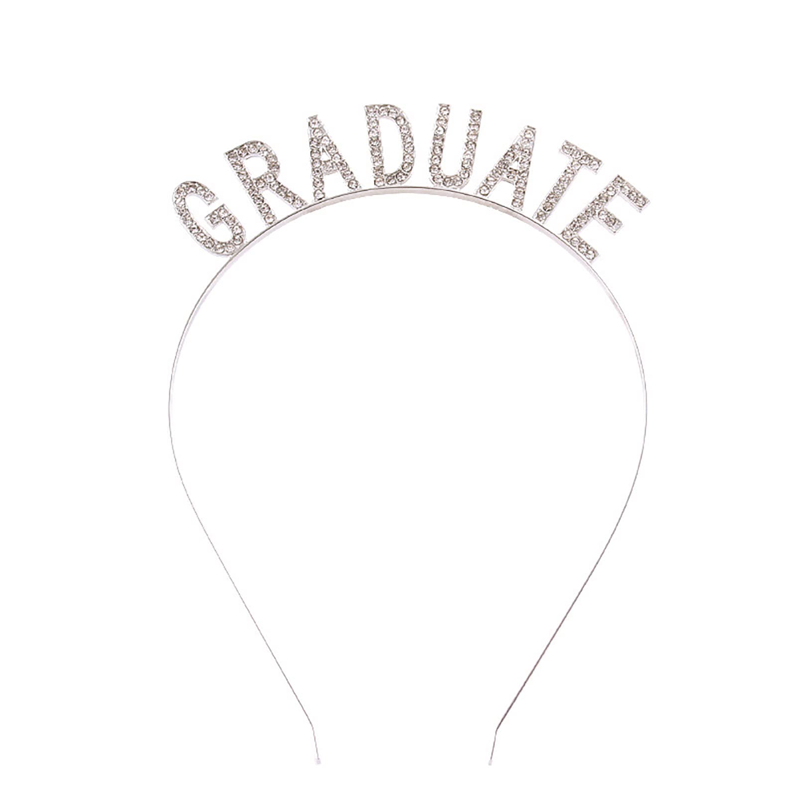 Soochat silver GRADUATE headband front view enhancing celebration photos