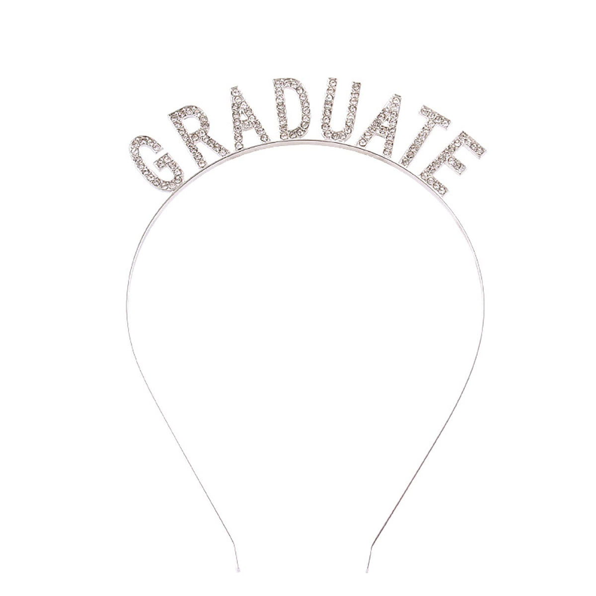Soochat silver GRADUATE headband front view enhancing celebration photos