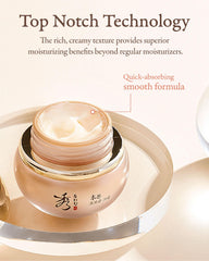 Sooryehan cream on model at night promoting overnight repair