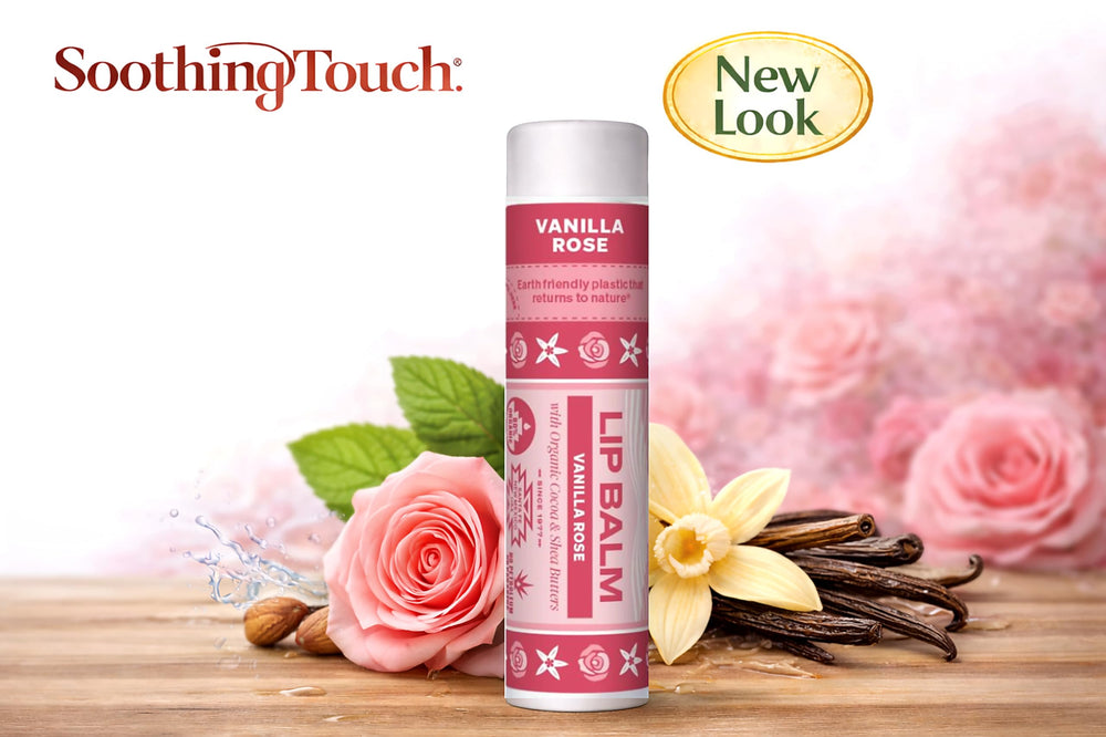 Soothing Touch tub inside a purse illustrating on-the-go hydration and fresh scent