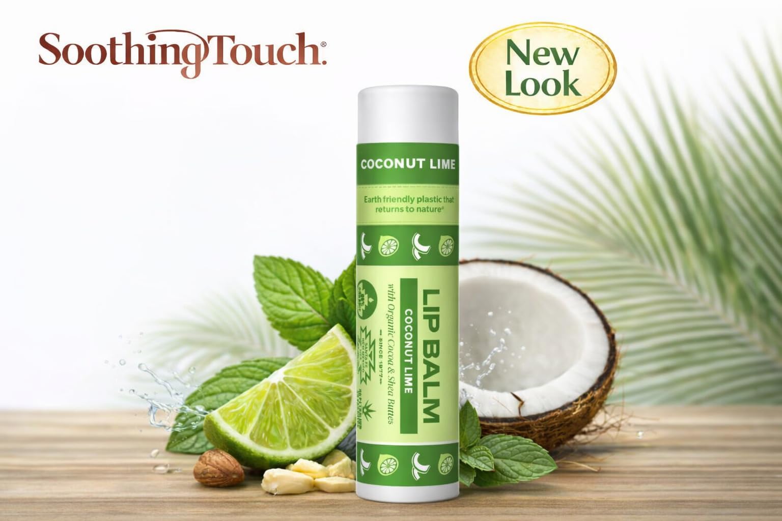 Soothing Touch tub next to everyday items showing 4 oz size and portability