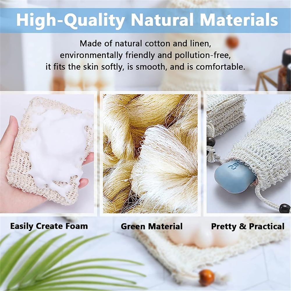 Sopurrrdy soap bags styled in bathroom display reduce plastic clutter