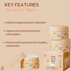 SOQU cream applied on fingertip demonstrating smooth spreadability and fast absorption