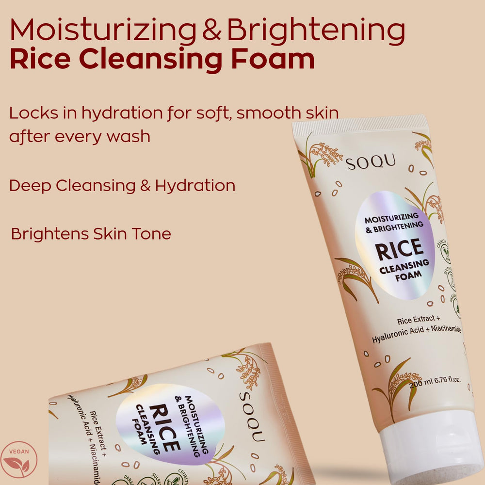 SOQU creamy foam texture close-up illustrating soft lather and gentle cleansing