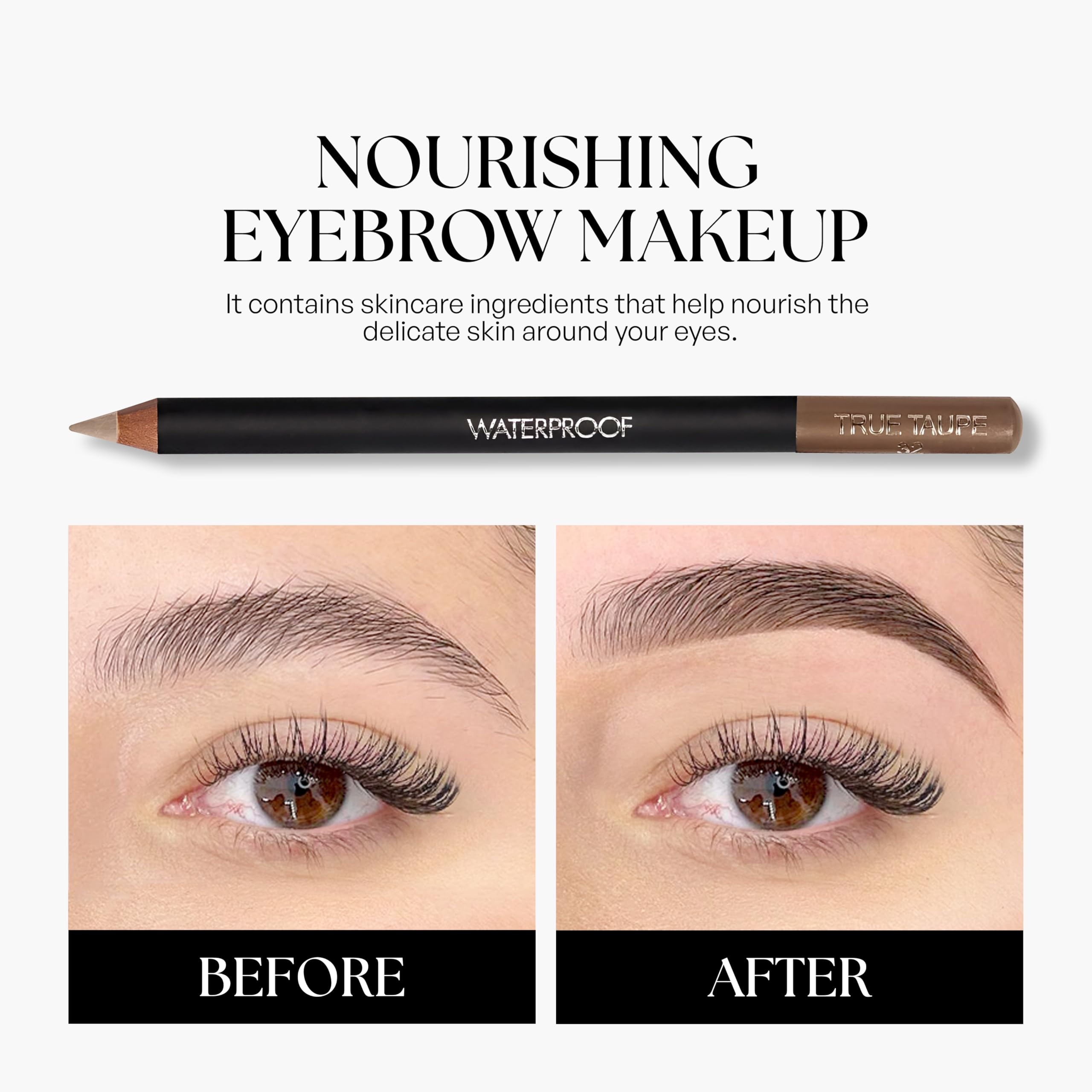 SORMÉ before and after brow application showcasing fuller natural-looking arches