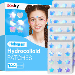 Sosky front packaging showing holographic patch assortment and count benefit