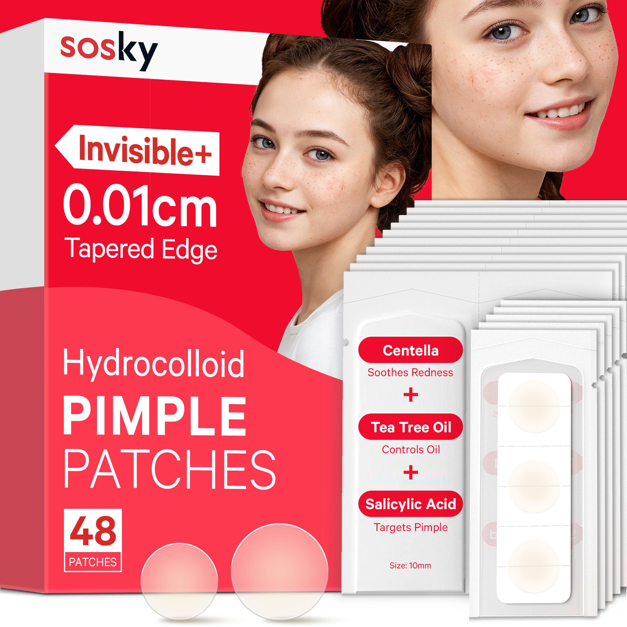 Sosky front packaging showing 48-count and discreet design benefit