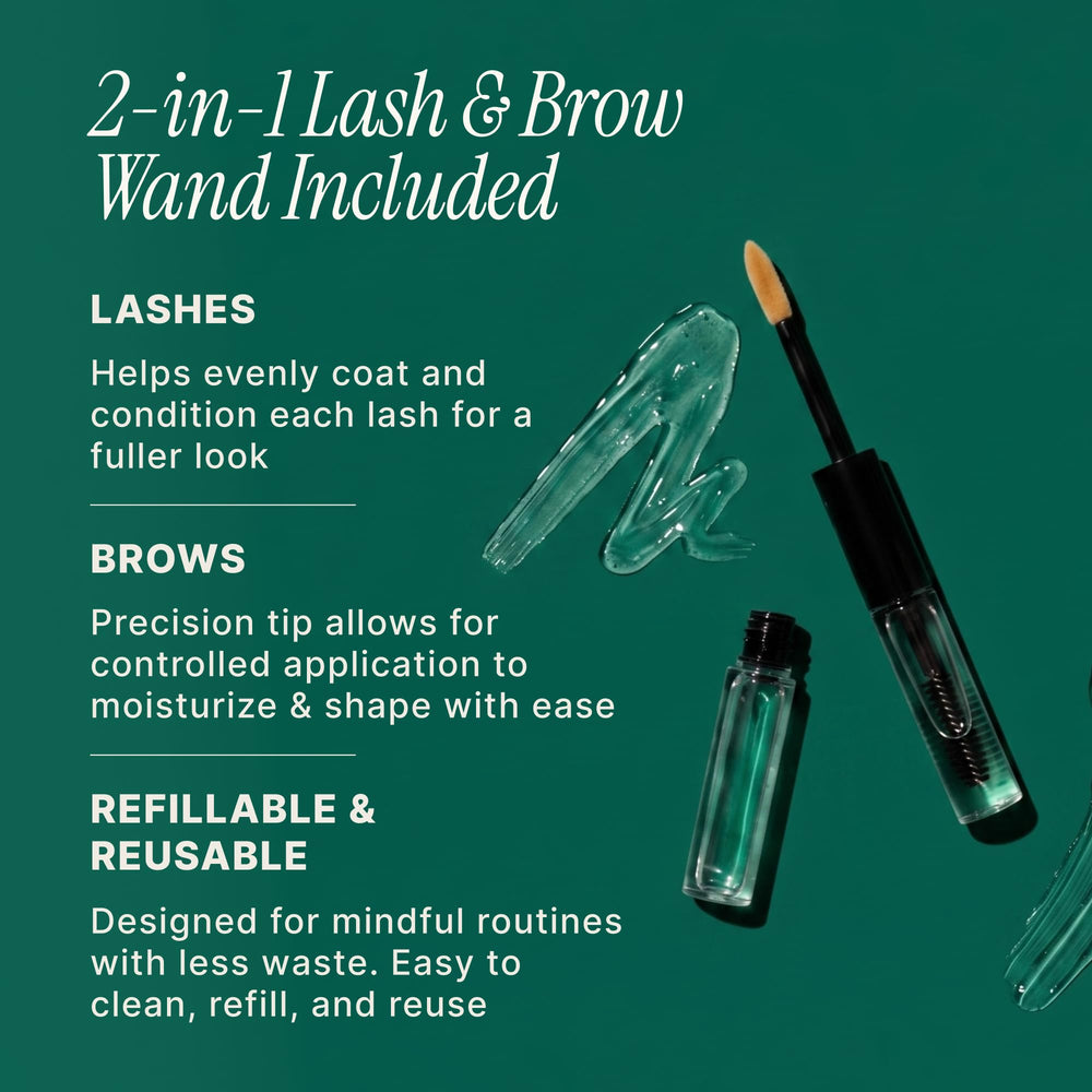 SOULSATION eyelash kit laid out with wand, brush, funnel and vials for easy use