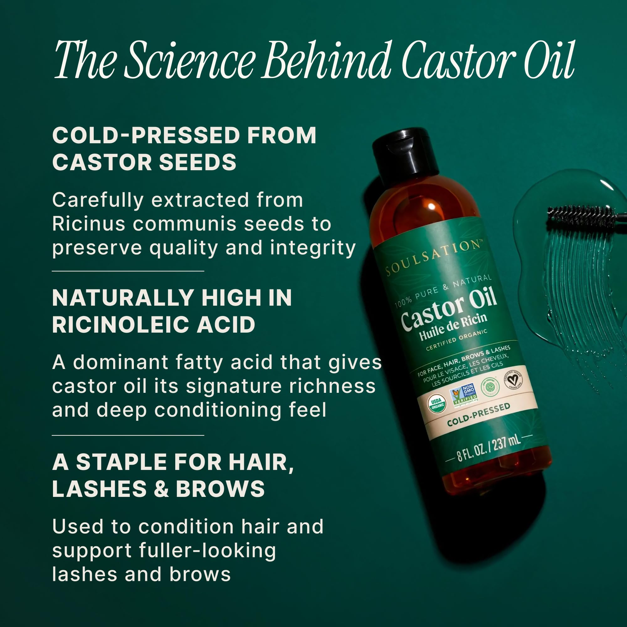 SOULSATION oil smoothing hair ends to illustrate hydration and improved texture