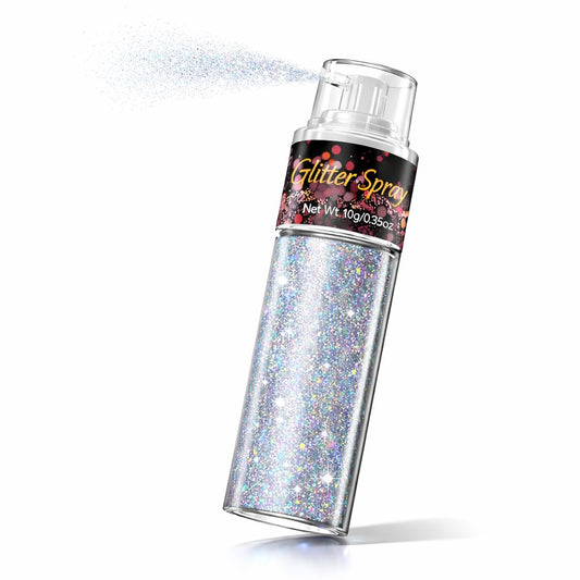 Sovano bottle front packaging showing compact glitter spray
