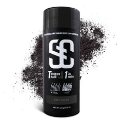 SOVONCARE front packaging showing 28g dark brown fibers and product benefit