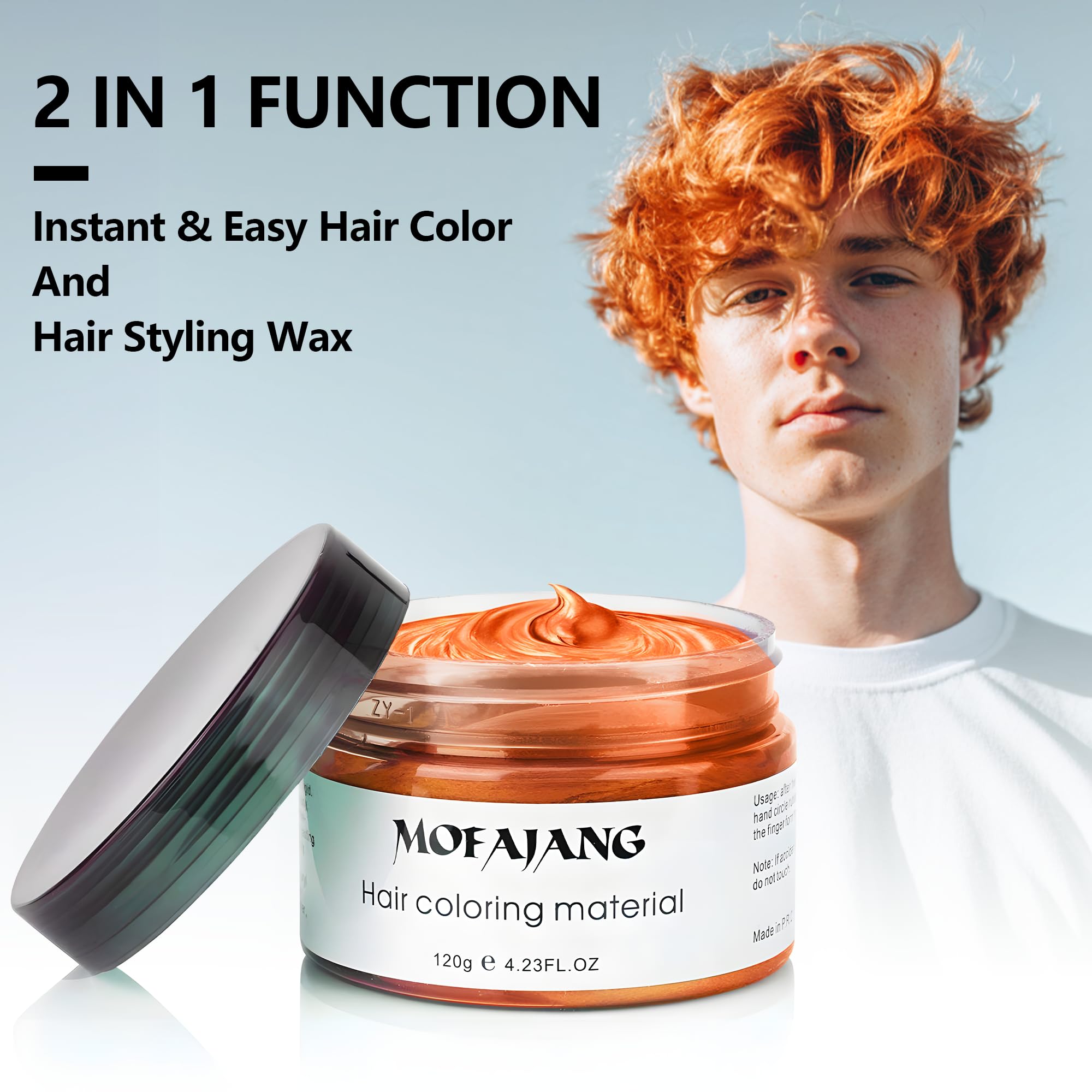 Model wearing SOVONCARE orange wax styled hair for party-ready definition