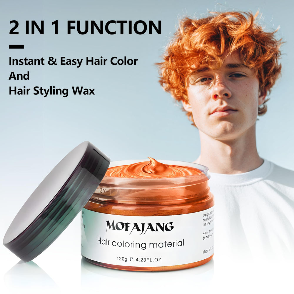 Model wearing SOVONCARE orange wax styled hair for party-ready definition