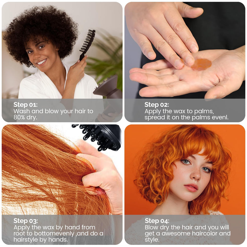 Hair strands color swatch showing SOVONCARE orange vibrancy on different tones