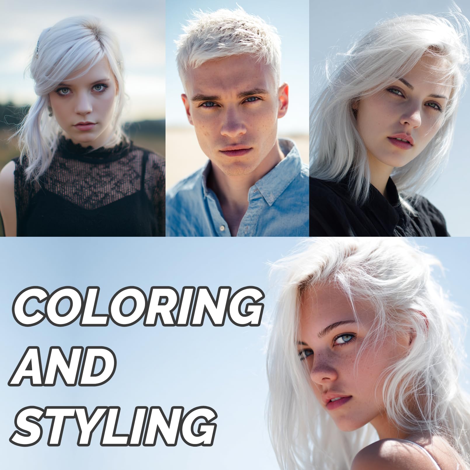 SOVONCARE full head white color demonstrating even temporary coverage