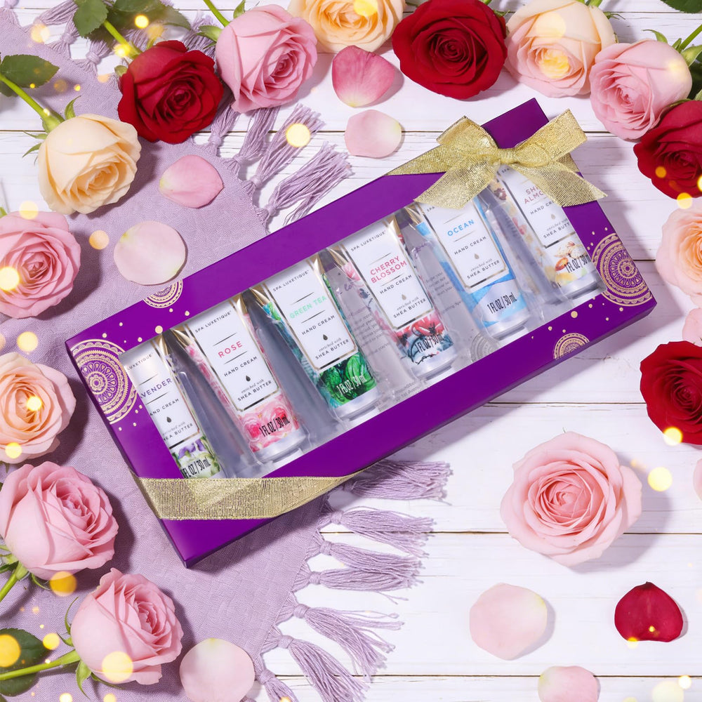 spa luxetique hand cream on bathroom vanity showing everyday luxury and convenience