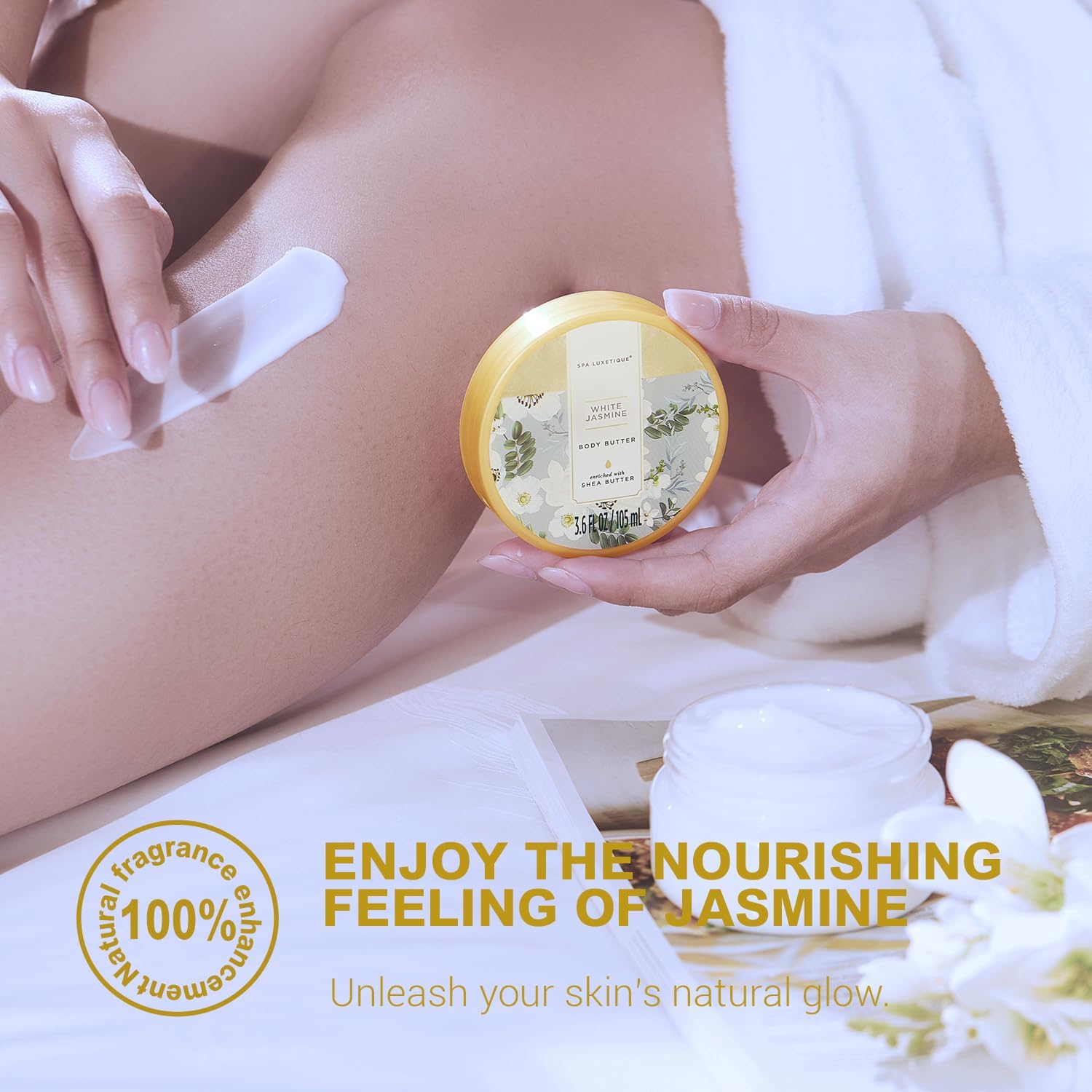 spa luxetique kit next to a hand to show product size and practicality