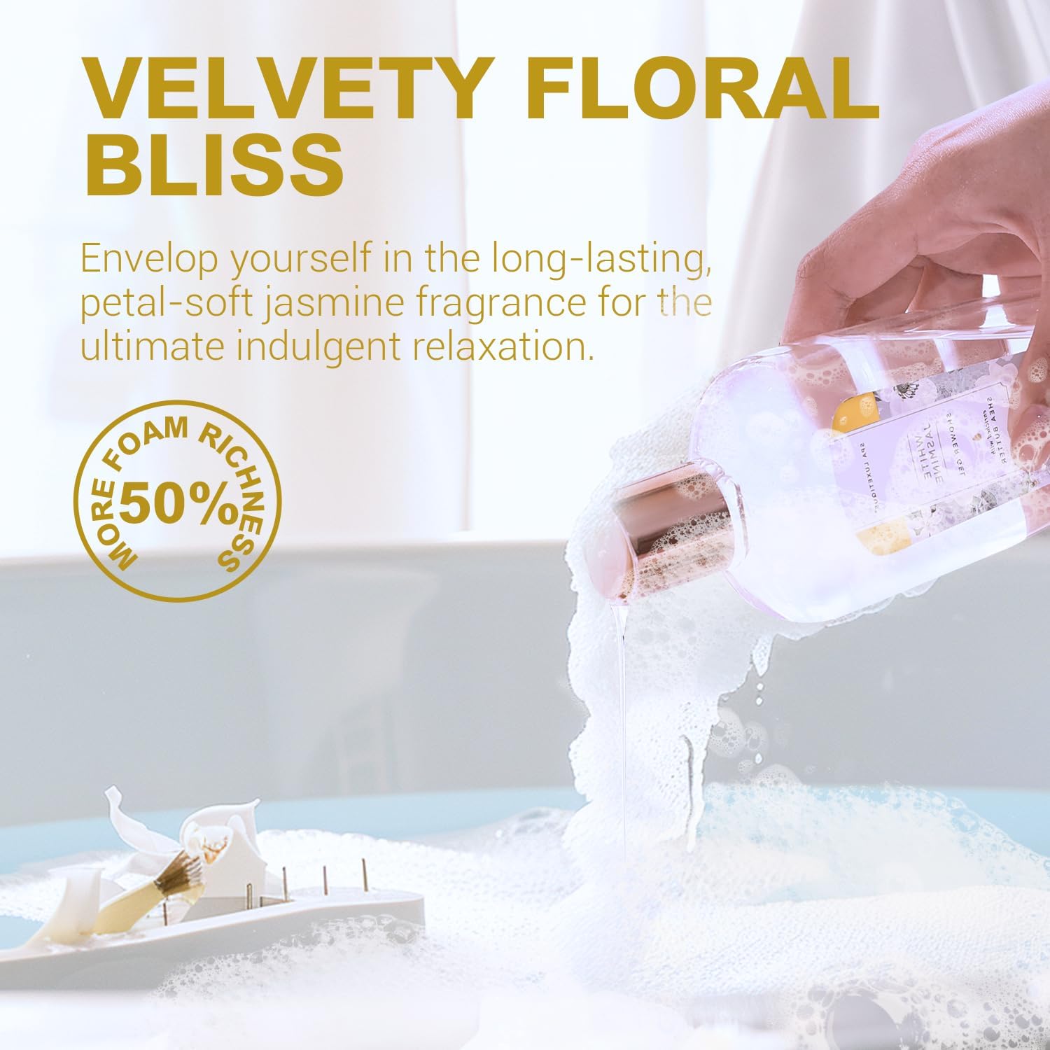 spa luxetique products staged in bathroom to show at-home spa experience
