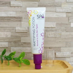 Spa Sciences in bathroom routine scene highlighting makeup-ready matte skin