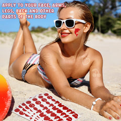 Spakon stickers applied on shoulder at beach showing stylish tan shapes