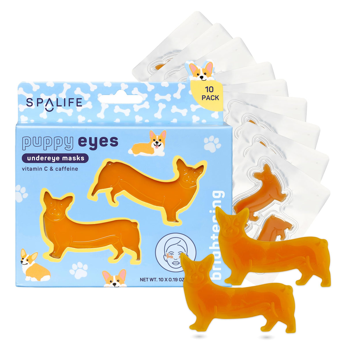 SpaLife corgi pack front view showing playful design and product benefit