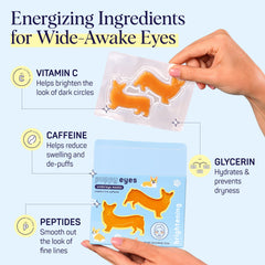 SpaLife patch applied under model eyes demonstrating instant refresh benefit