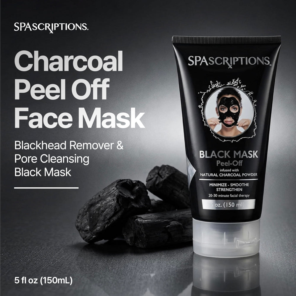 SpaScriptions charcoal gel texture close-up showing smooth spreadability