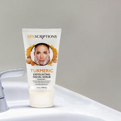SpaScriptions close-up of exfoliant granules highlighting gentle pore-clearing action