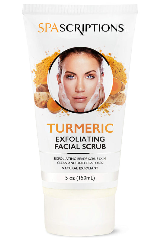 SpaScriptions front packaging showing brand and turmeric scrub benefits
