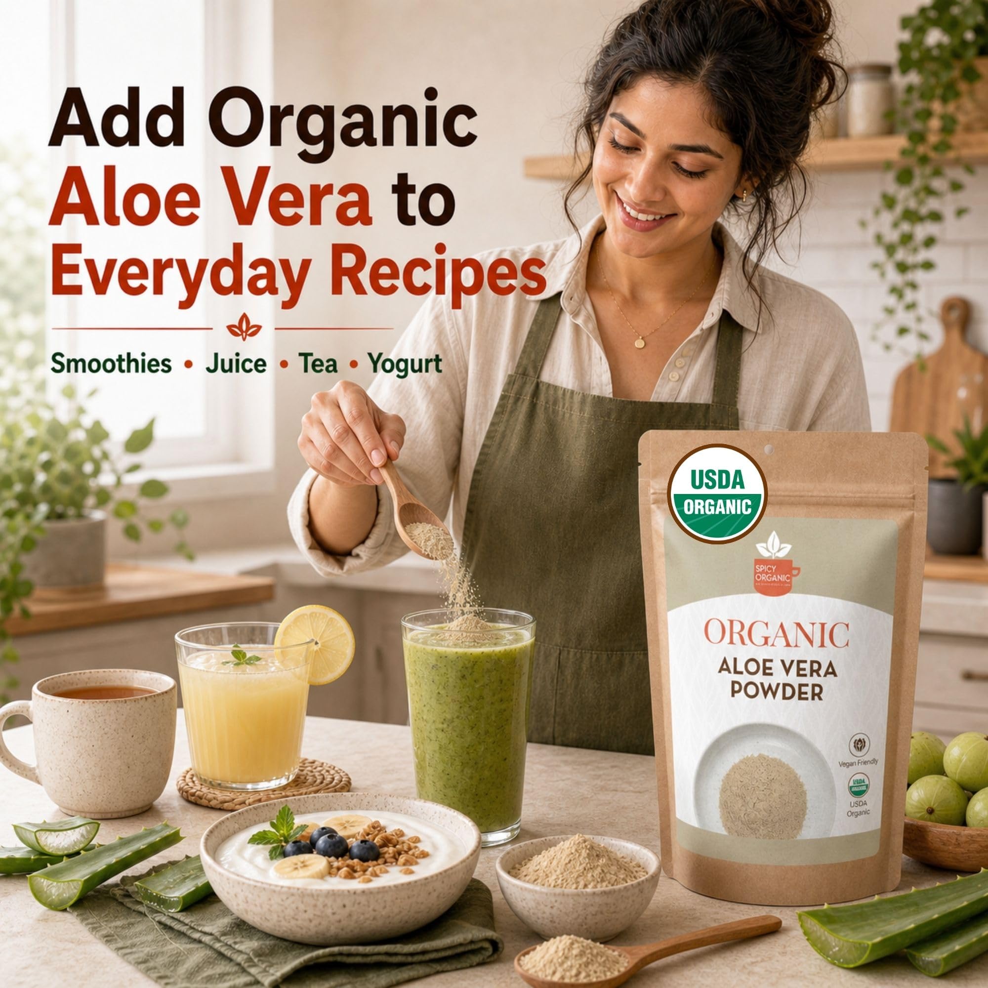 SPICY ORGANIC powder in bathroom lifestyle setup for DIY beauty routines