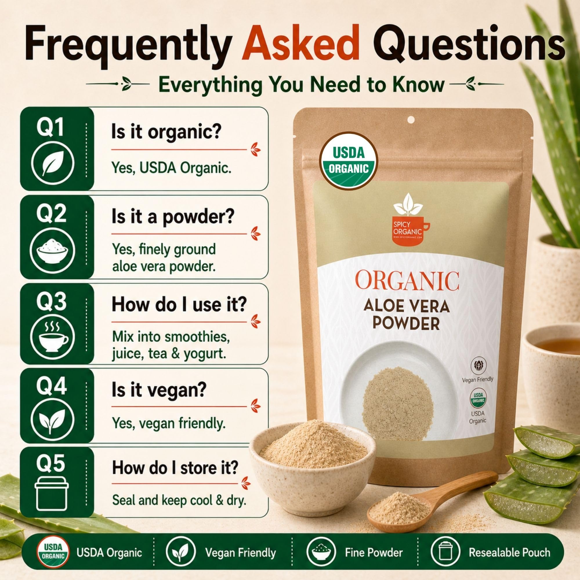 SPICY ORGANIC 16 oz jar next to common items to show real size