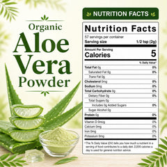SPICY ORGANIC fine aloe vera powder texture close-up for easy mixing