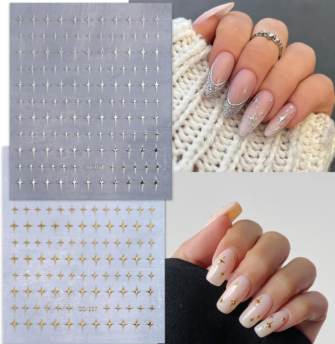 SPLOCUDU close-up of metallic gold and silver stars highlighting reflective shine
