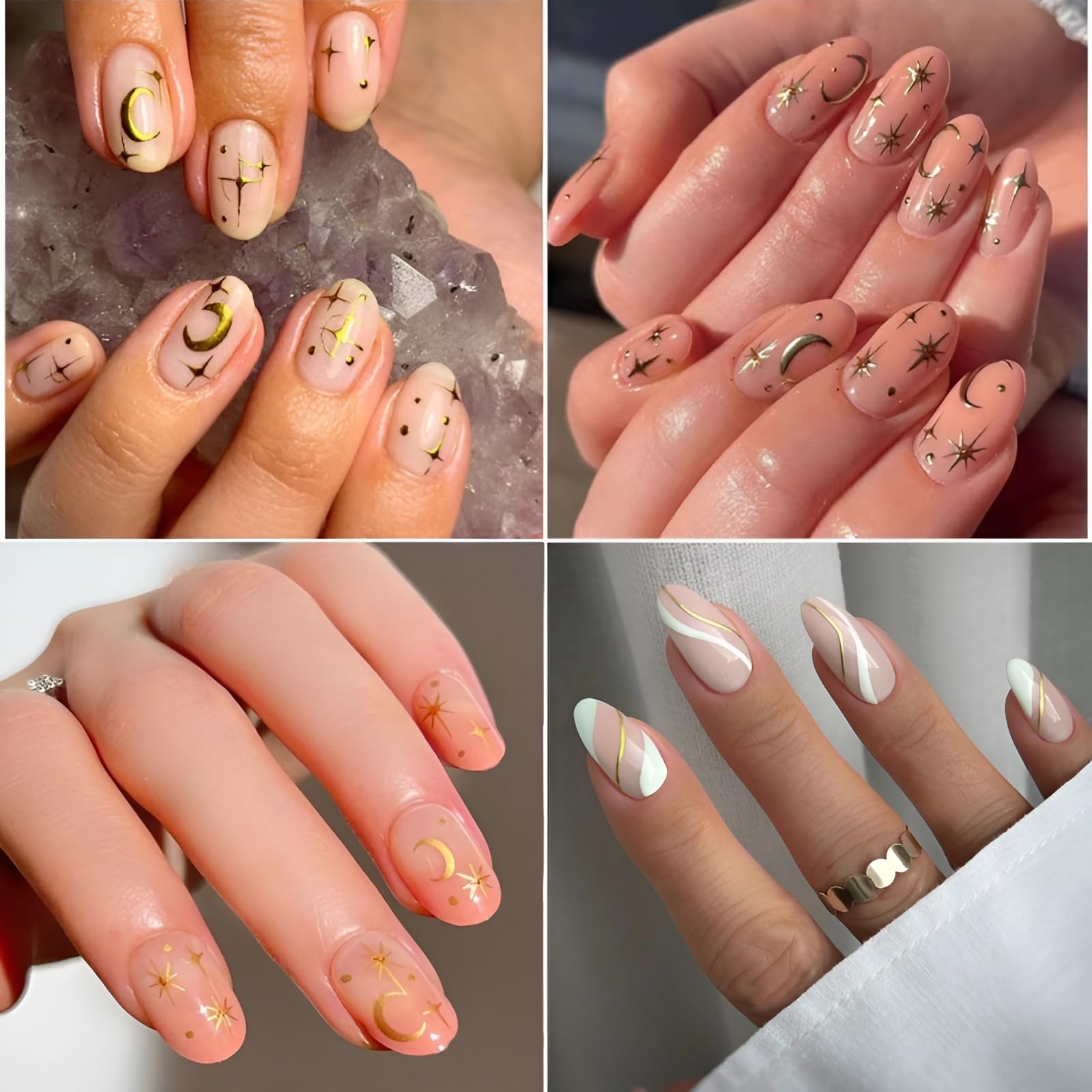 SPLOCUDU close-up of gold floral sticker detail for precise nail accents