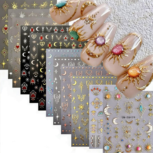 SPLOCUDU front packaging showing 12 bohemian nail sticker sheets and benefits